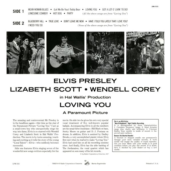LP Loving You RCA LPM 1515