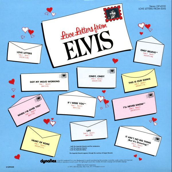 LP  Love Letters From Elvis RCA LSP 4530