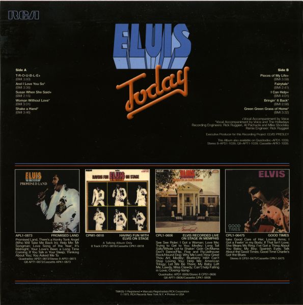 LP Elvis Today RCA APL 1 1039