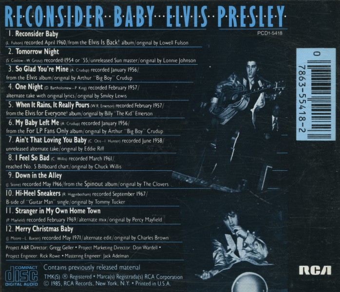CD Reconsider Baby  RCA PCD1-5418
