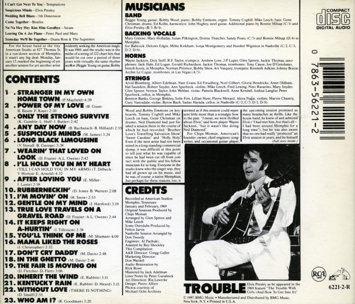 CD The Memphis Record RCA 6221-2-R
