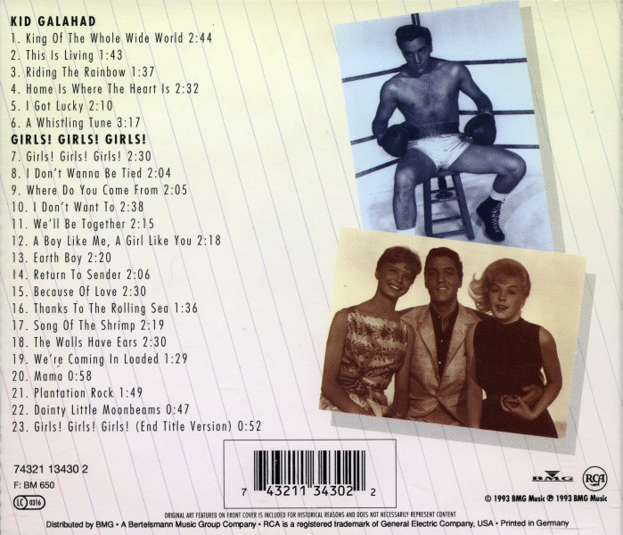 CD Double Feature Kid Galahad - Girls! Girls! Girls! RCA 66130-2