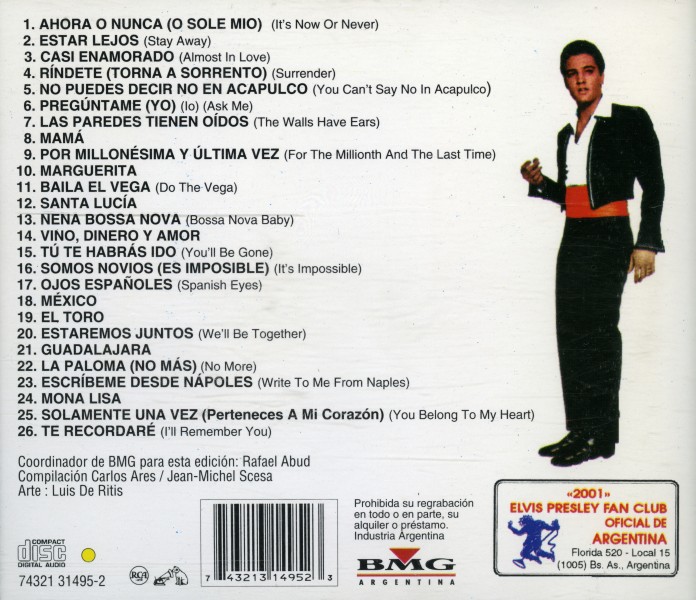 CD Elvis Latino RCA Argentina 74321 31495-2