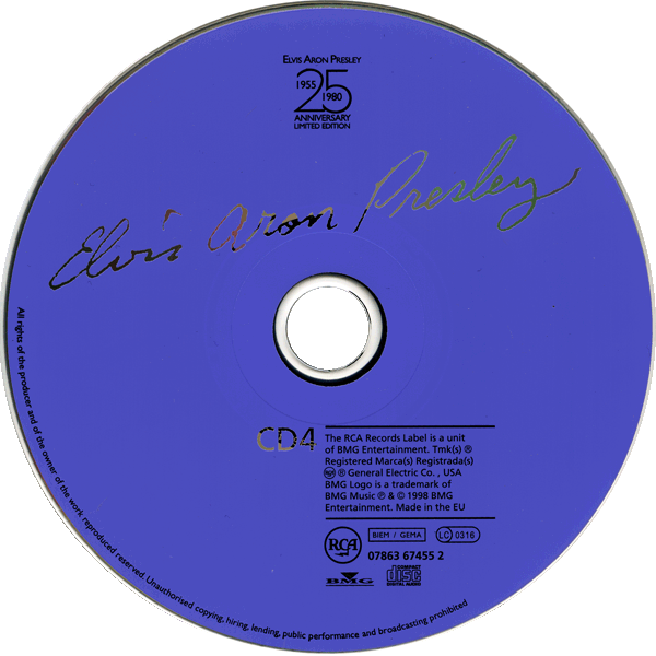 CD  Elvis Aron Presley  RCA 07863 67455-2