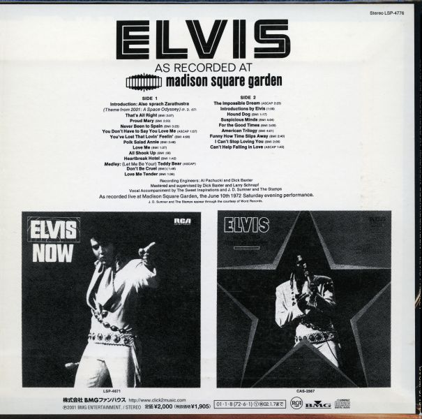 CD Mini LP RCA BMG Jp BVCM-37194 Elvis As Recorded At Madison Square Garden
