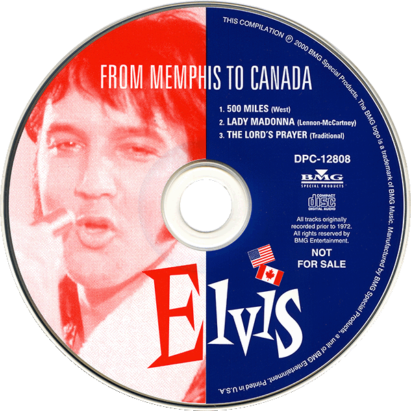 CD promo BMG DPC 12808 From Memphis To Canada