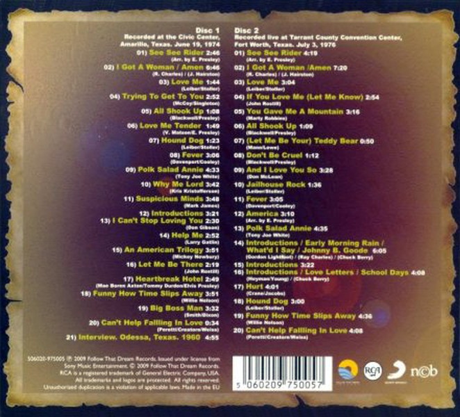 CD Elvis Presley Rockin' Across Texas FTD 506020-975005