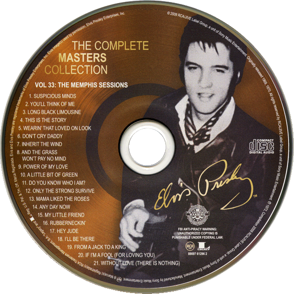 CD The Complete Masters Collection Vol 33: The Memphis Sessions FM RCA Legacy 88697 61296 2