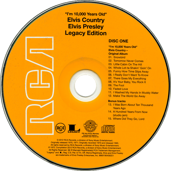 CD Elvis Country Legacy Edition 88691 904392