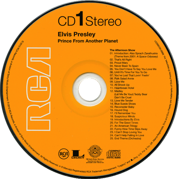 CD-DVD RCA Legacy Elvis Prince From Another Planet RCA Legacy 88691953882