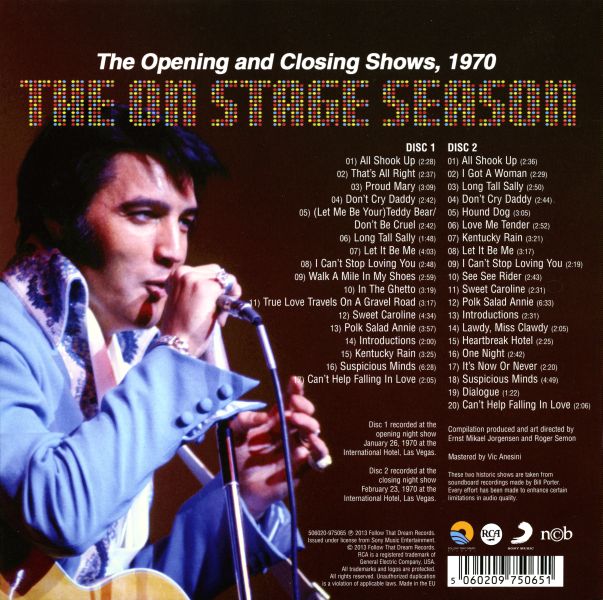 CD The Opening And Closing Shows, 1970 The On Stage Season FTD 506020-975065