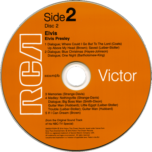 CD Elvis NBC-TV Special FTD 506020-975094