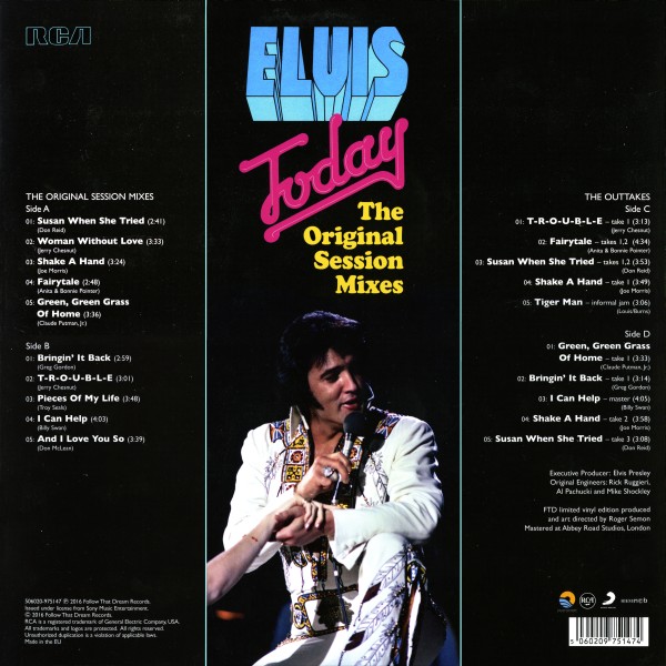 LP Elvis Today The Original Session Mixes FTD 506020-975147