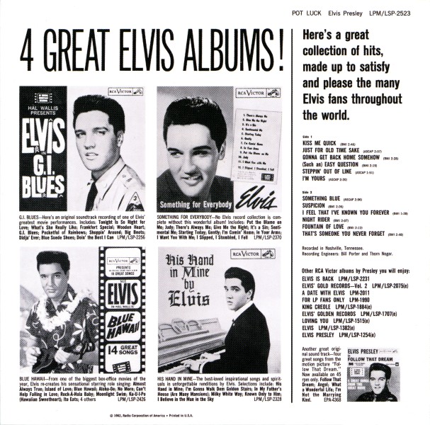 CD Pot Luck With Elvis RCA Victor LSP-2523