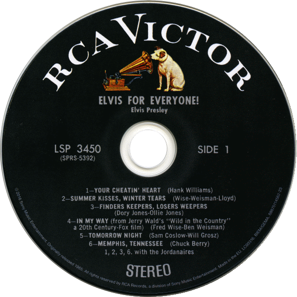 CD Elvis For Everyone! RCA Victor LSP-3450