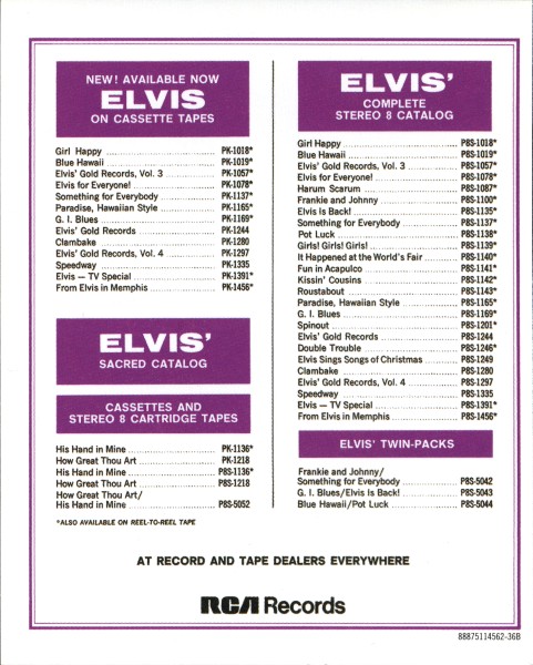 CD Elvis In Person - Back In Memphis RCA Victor LSP-6020