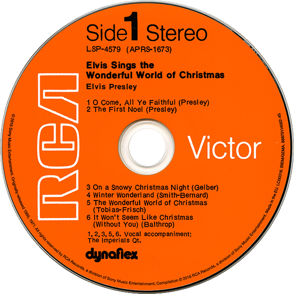 CD Elvis Sings The Wonderful World Of Christmas RCA Victor LSP-4579