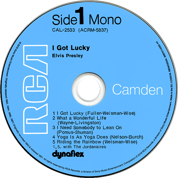 CD I Got Lucky RCA Camdem CAL-2533
