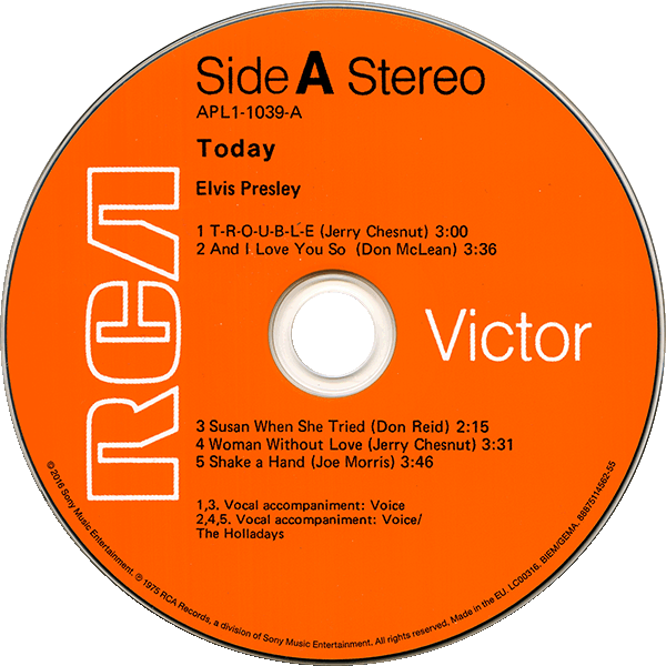 CD Elvis Today RCA Victor APL1-1039
