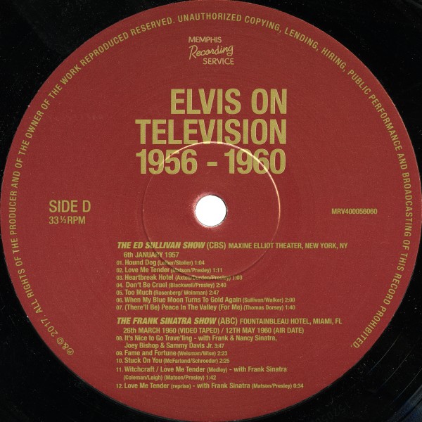 LP MRS Elvis On Television 1956-1960  MRSV 400056060