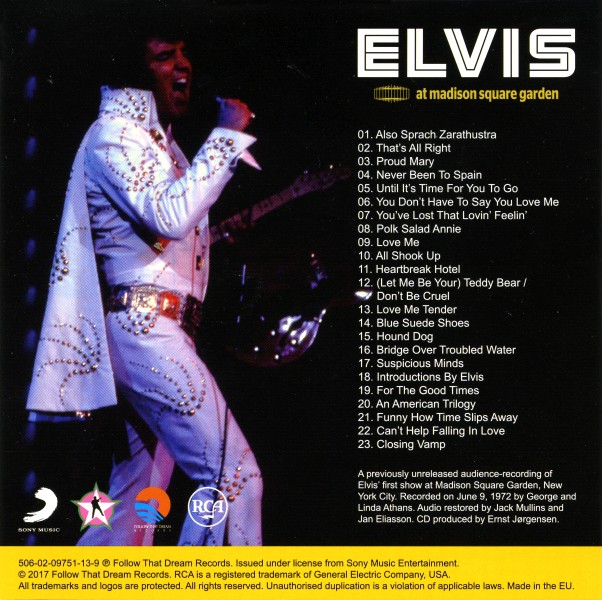 CD Book Elvis At The Madison Square Garden FTD 506020-975113