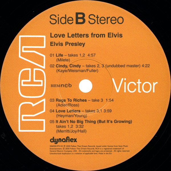 LP Love Letters From Elvis  FTD 506020-978143
