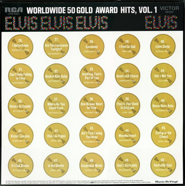 LP Worldwide 50 Gold Award Hits Vol 1 Music On Vinyl Mov 2363