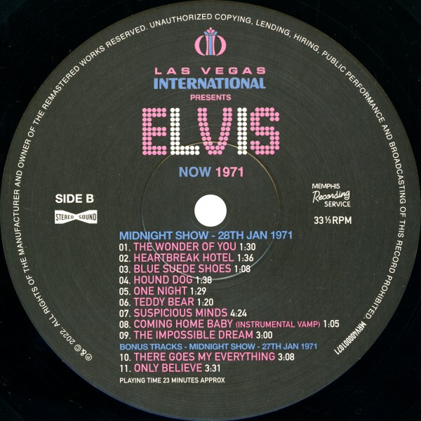 LP Las Vegas International Presents Elvis Now1971 MRS MRV 400001071