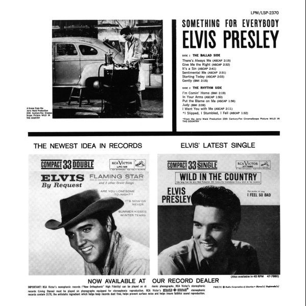 LP Something For Everybody RCA LSP 2370