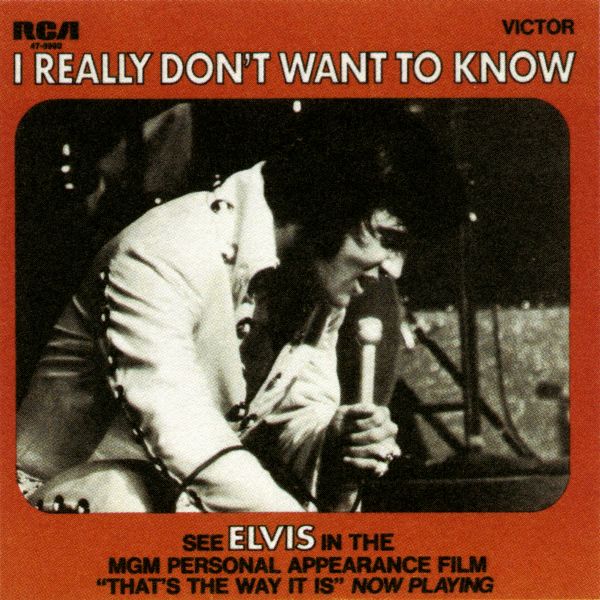 SP I Really Don't Want To Know RCA 47-9960