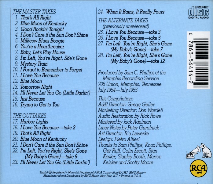 CD The Sun Sessions RCA 6414-2-R