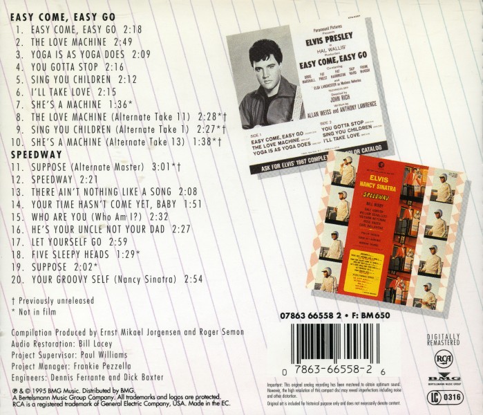 CD Double Features Easy Come, Easy Go - Speedway RCA 66558-2
