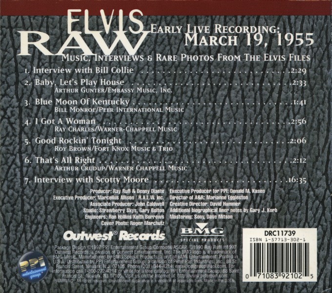 Elvis Raw Early Live Recordings, March 19, 1955 RCA BMG 9210-2