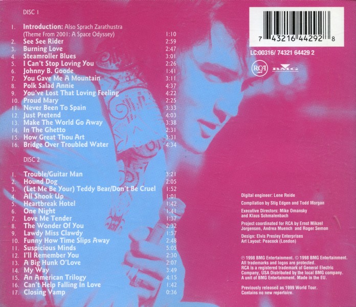 CD Elvis The Concert - 1999 World Tour BMG 74321 64429-2