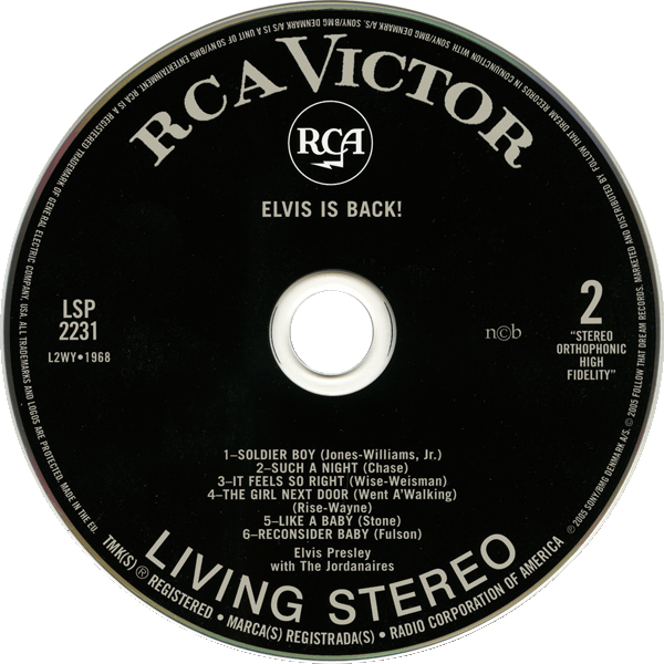 CD Elvis Is Back! FTD 82876-67968-2
