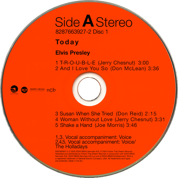 CD Elvis Today FTD 82876 63927-2