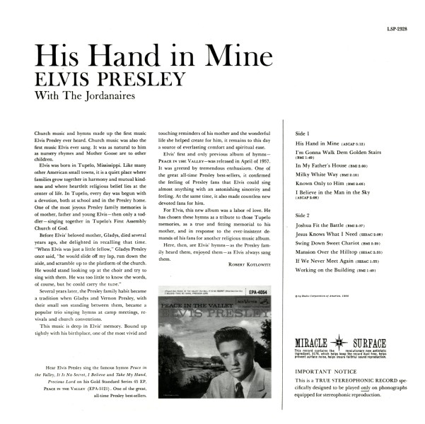 CD His Hand In Mine FTD 88697 02028-2