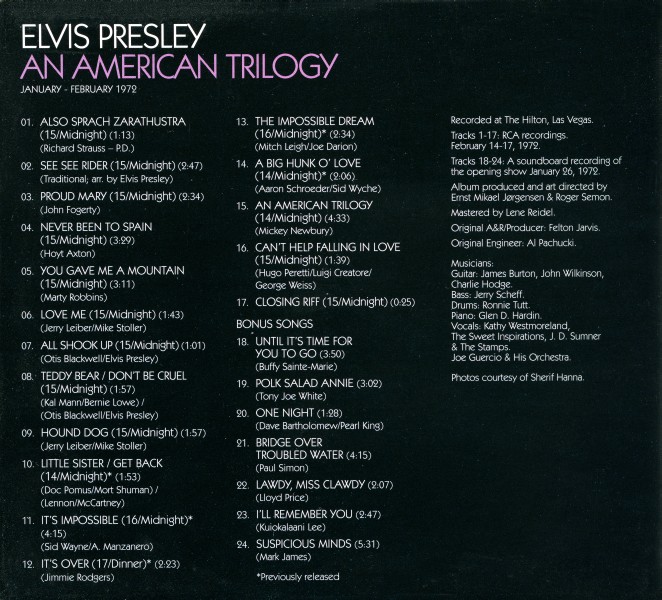 CD An American Trilogy FTD 88697 03614-2