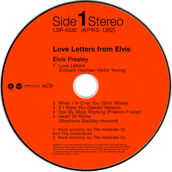 CD Love Letters From Elvis FTD 88697 29701-2