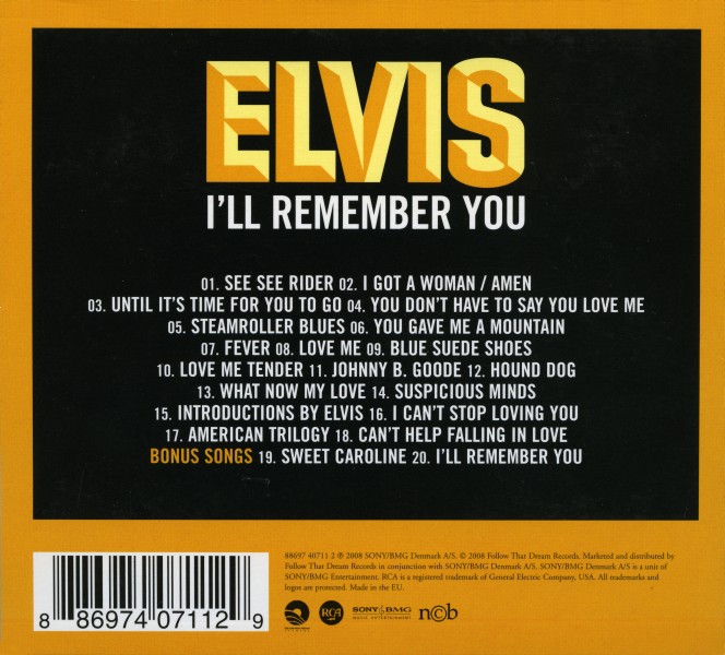 CD I'll Remember You FTD 88697 40711 2