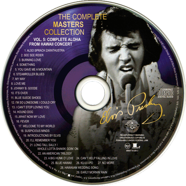 CD The Complete Masters Collection Vol 5: Complete Aloha From Hawaii Concert FM RCA Legacy 88697 61258 2