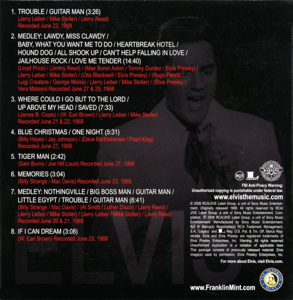 CD The Complete Masters Collection Vol 7: Complete 1968 Comeback Special FM RCA Legacy 88697 61260 2