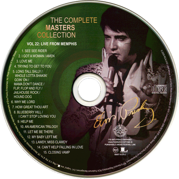 CD The Complete Masters Collection Vol 22: Live From Memphis FM RCA Legacy 88697 61278 2
