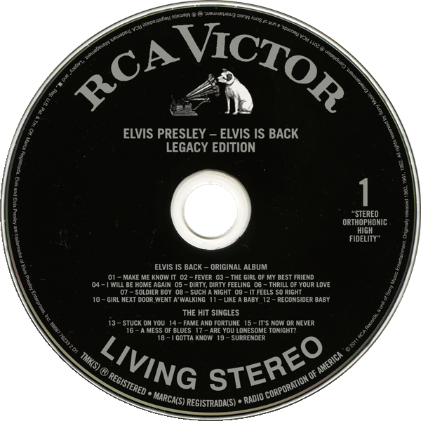 CD Elvis Is Back Legacy Edition 88697 762332