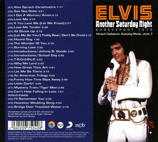 CD Elvis Another Saturday Night FTD 506020-975040