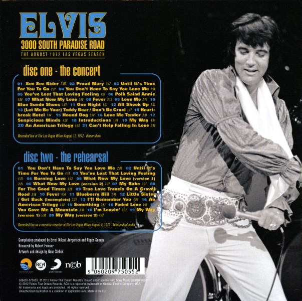 CD Elvis 3000 South Paradise Road FTD 506020-975055
