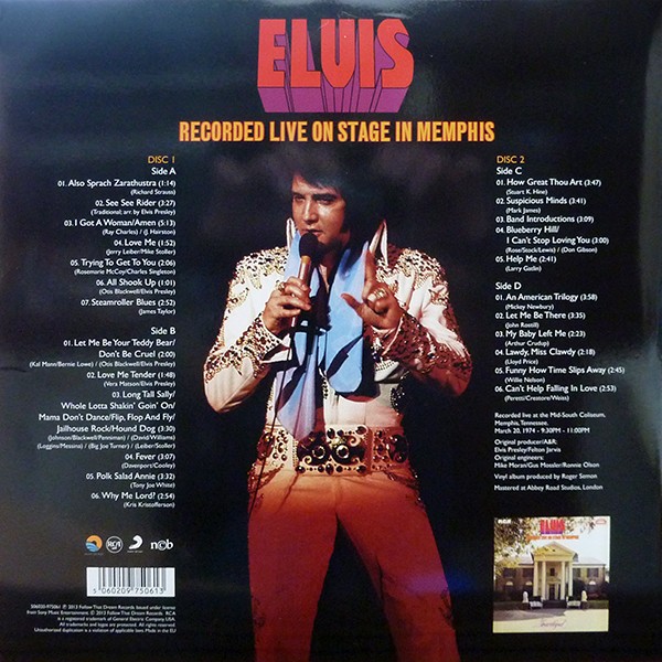 LP Elvis Recorded Live On Stage In Memphis FTD 506020-975061