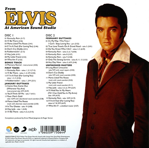 CD From Elvis At American Studio FTD 506020-975064