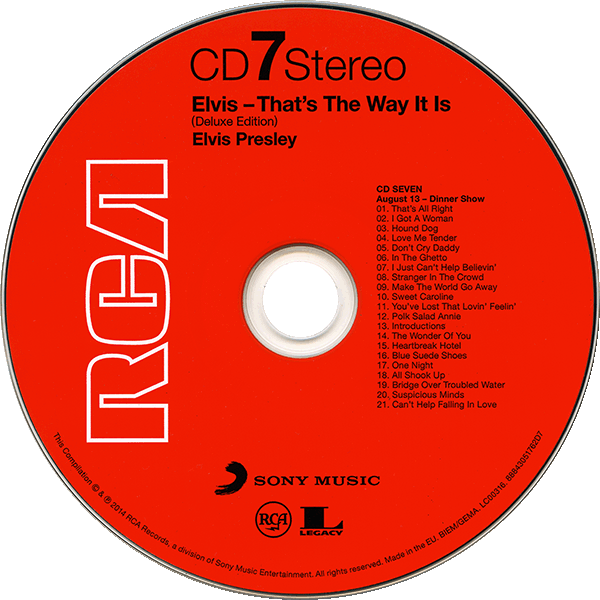 CD Sony RCA Legacy That's The Way It Is 88843051762