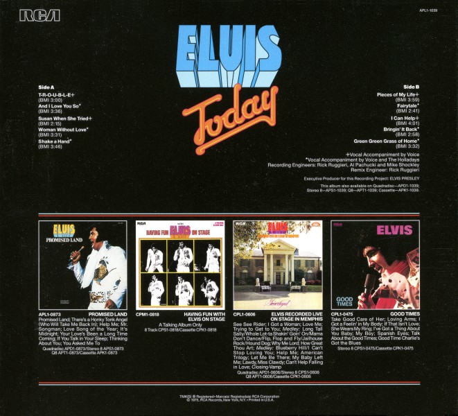 CD Elvis Today Sony RCA Legacy 88875084942